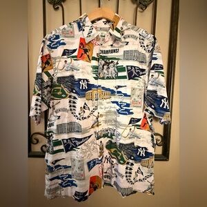 Men's Baseball New York Yankee’s Themed Button Up Shirt